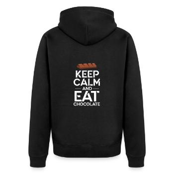 Chocolat Chocolat Nourriture Cacao Cadeau - Veste à capuche bio Premium Unisexe - noir - Dos - Nico (187cm)