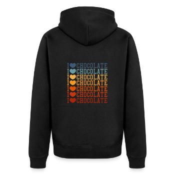 Chocolat Chocolat Alimentaire Cacao Cadeau - Veste à capuche bio Premium Unisexe - noir - Dos - Nico (187cm)
