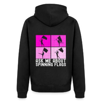 Drapeau agitant la fanfare garde de couleur - Veste à capuche bio Premium Unisexe - noir - Dos - Nico (187cm)