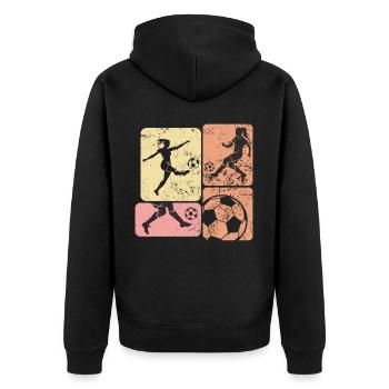 Soccer féminin, Football féminin, Football féminin - Veste à capuche bio Premium Unisexe - noir - Dos - Nico (187cm)