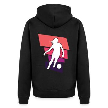 Soccer féminin, Football féminin, Football féminin - Veste à capuche bio Premium Unisexe - noir - Dos - Nico (187cm)