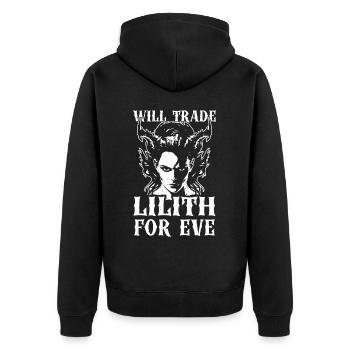 Lilith, Demon, Gothic, Mythology, Folklore, - Unisex Premium Organic Zip Hoodie - black - Back - Nico (187cm)