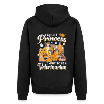 Oubliez la princesse, je veux être vétérinaire - Veste à capuche bio Premium Unisexe - noir - Dos - Nico (187cm)