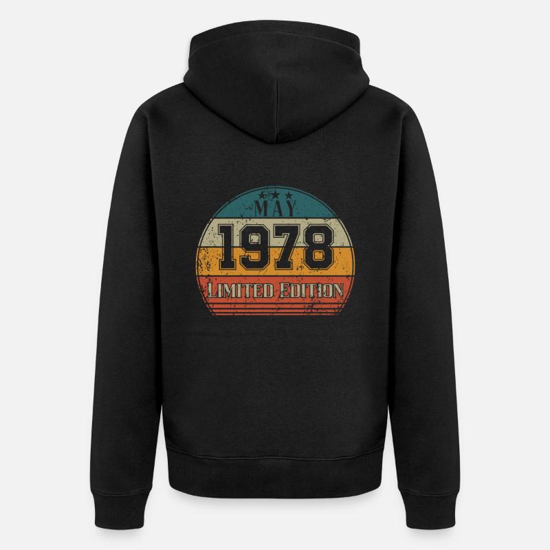Anniversaire - Edition Limitée Mai 1978 - Veste à capuche bio Premium Unisexe - noir