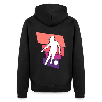 Soccer féminin, Football féminin, Football féminin - Veste à capuche bio Premium Unisexe - noir - Dos - Nico (187cm)