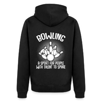 Bowling Ball Sport Bowling Pins - Unisex Premium Bio Zip Hoodie - Schwarz - Hinten - Nico (187cm)