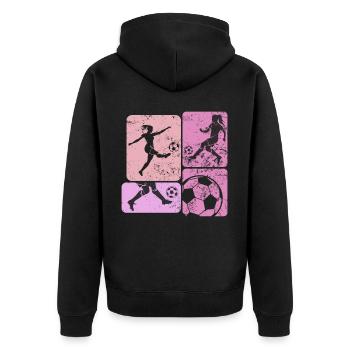 Soccer féminin, Football féminin, Football féminin - Veste à capuche bio Premium Unisexe - noir - Dos - Nico (187cm)