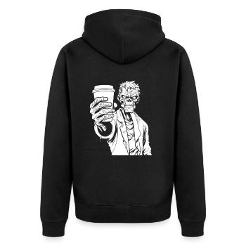 Café Café Halloween Zombie Main - Veste à capuche bio Premium Unisexe - noir - Dos - Nico (187cm)