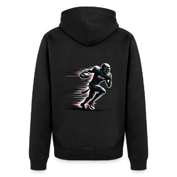 Footballer, American Football Quarterback - Unisex Premium Organic Zip Hoodie - black - Back - Nico (187cm)