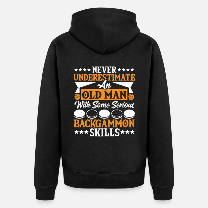 Backgammon - Unisex Premium Bio Zip Hoodie - Schwarz