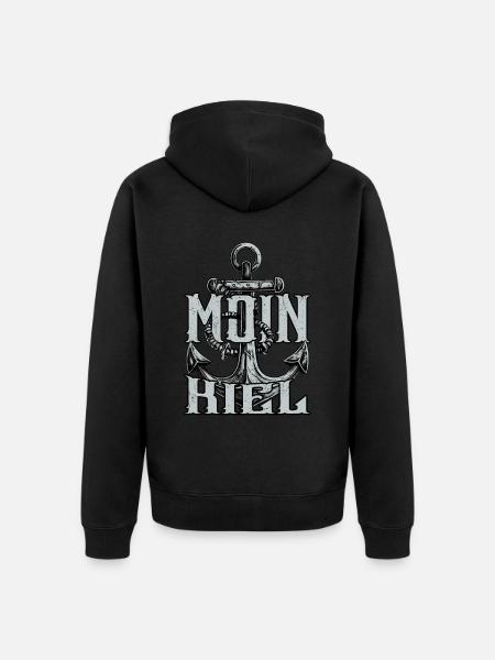 Moin Kiel - Unisex Premium Bio Zip Hoodie - Schwarz