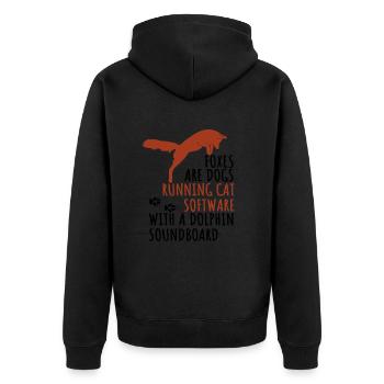 Renards - Dicton amusant sur les renards, les chiens de forêt - Veste à capuche bio Premium Unisexe - noir - Dos - Nico (187cm)