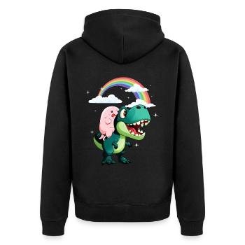 Poisson blob kawaii Trex Tyrannosaurus Rex - Veste à capuche bio Premium Unisexe - noir - Dos - Nico (187cm)