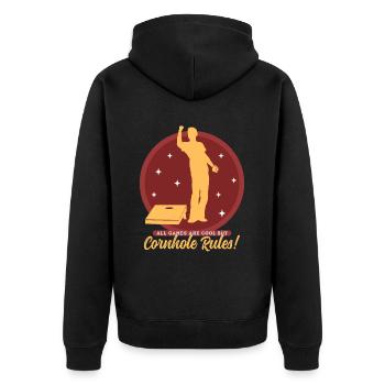 Cornhole Player Blind Hole Bean Bag cadeau - Veste à capuche bio Premium Unisexe - noir - Dos - Nico (187cm)