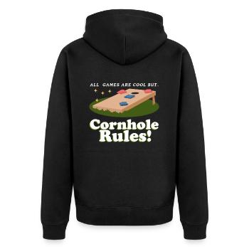 Joueurs de cornhole | Sac de haricots trou aveugle cadeau - Veste à capuche bio Premium Unisexe - noir - Dos - Nico (187cm)