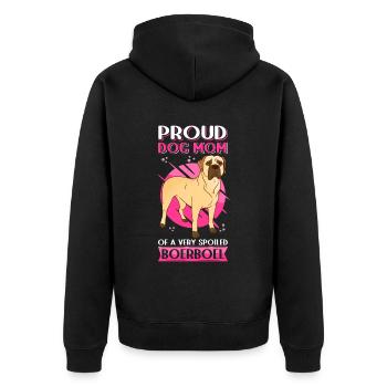 Boerboel Mom Dogs Dog Owner Gift - Unisex Premium Organic Zip Hoodie - black - Back - Nico (187cm)