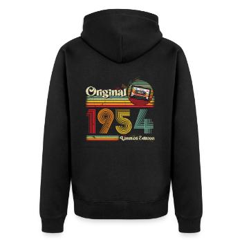 1954 Anniversaire Né En 1954 Rétro Vintage - Veste à capuche bio Premium Unisexe - noir - Dos - Nico (187cm)