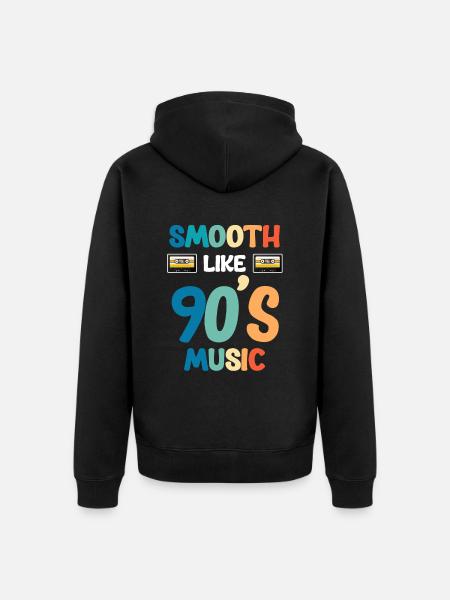 Sanft Wie Die Musik Der 90er Jahre Boomer Funny - Unisex Premium Bio Zip Hoodie - Schwarz