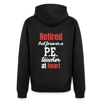 Glück Ist, Ein Pensionierter Sportlehrer Und - Unisex Premium Bio Zip Hoodie - Schwarz - Hinten - Nico (187cm)