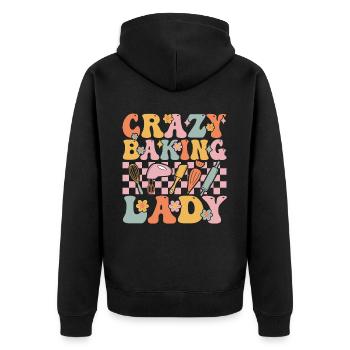 Groovy Pâtisserie Fille Boulanger Chef - Veste à capuche bio Premium Unisexe - noir - Dos - Nico (187cm)