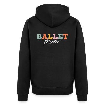 Groovy Ballerina Balletttänzerin - Unisex Premium Bio Zip Hoodie - Schwarz - Hinten - Nico (187cm)