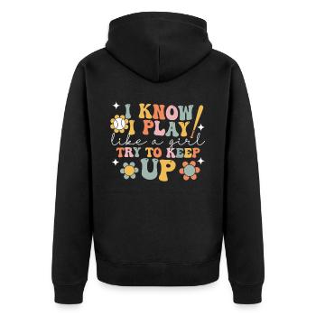 Groovy Baseball Fille Joueuse - Veste à capuche bio Premium Unisexe - noir - Dos - Nico (187cm)