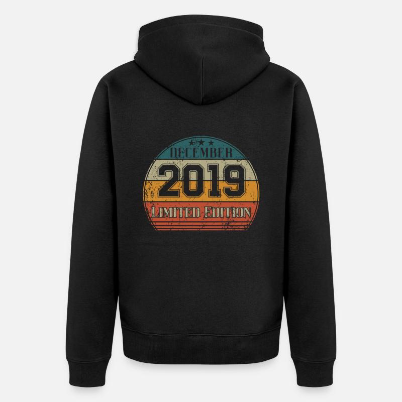 Anniversaire - Edition Limitée Décembre 2019 - Veste à capuche bio Premium Unisexe - noir