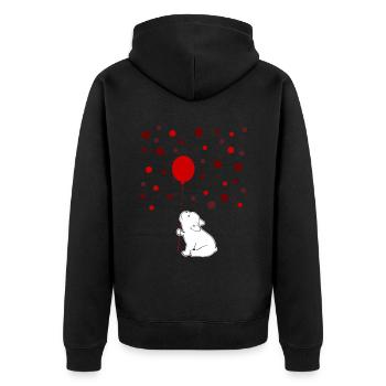 French Bulldog with Balloon - Unisex Premium Organic Zip Hoodie - black - Back - Nico (187cm)