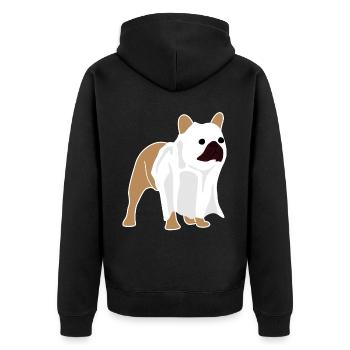 French Bulldog Ghost - Unisex Premium Organic Zip Hoodie - black - Back - Nico (187cm)