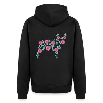 French Bulldog made of Flowers - Unisex Premium Organic Zip Hoodie - black - Back - Nico (187cm)