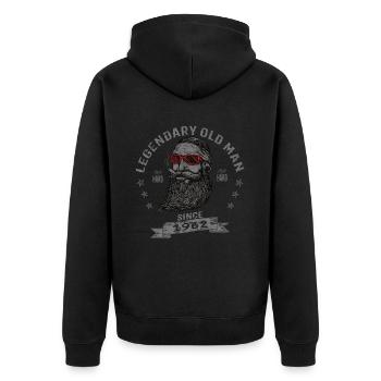1962 Geburtstag Legendary Old Man - Unisex Premium Bio Zip Hoodie - Schwarz - Hinten - Nico (187cm)