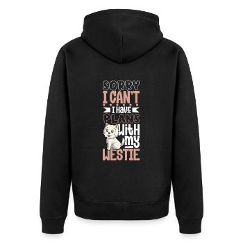 Projets avec mon West Highland Terrier - Veste à capuche bio Premium Unisexe - noir - Dos - Nico (187cm)
