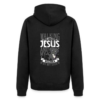 Jesus and Dog - Bolonka Zwetna - Unisex Premium Organic Zip Hoodie - black - Back - Nico (187cm)