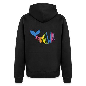Karnewal Karneval Fasching Konfetti Fastelovend - Unisex Premium Bio Zip Hoodie - Schwarz - Hinten - Nico (187cm)