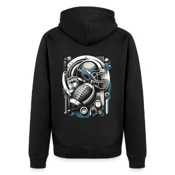 American Football Football Football Helm Football - Unisex Premium Bio Zip Hoodie - Schwarz - Hinten - Nico (187cm)