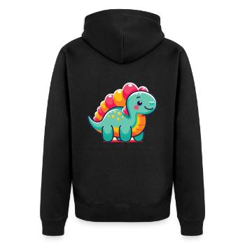 Dinosaur Baby Dindinosaur Kids - Unisex Premium Organic Zip Hoodie - black - Back - Nico (187cm)