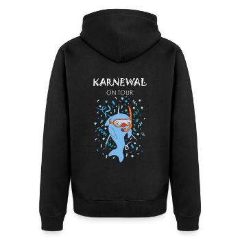 Karneval Konfetti Sommerferien Urlaub Mallorca - Unisex Premium Bio Zip Hoodie - Schwarz - Hinten - Nico (187cm)