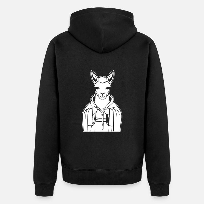 Lama chrétien chrétien - Veste à capuche bio Premium Unisexe - noir
