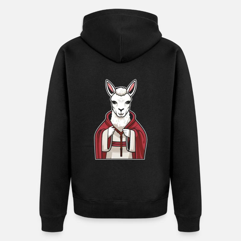 Lama chrétien chrétien - Veste à capuche bio Premium Unisexe - noir