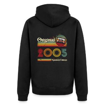 2005 Anniversaire Né En 2005 Rétro Millésime - Veste à capuche bio Premium Unisexe - noir - Dos - Nico (187cm)