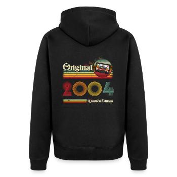 2004 Anniversaire Né En 2004 Rétro Millésime - Veste à capuche bio Premium Unisexe - noir - Dos - Nico (187cm)