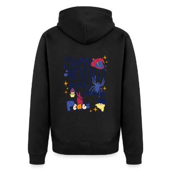 I Love Mentally Unstable Women Ironic Meme Cartoon - Unisex Premium Organic Zip Hoodie - black - Back - Nico (187cm)