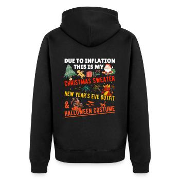 Funny Christmas Saying Christmas Gift - Unisex Premium Organic Zip Hoodie - black - Back - Nico (187cm)