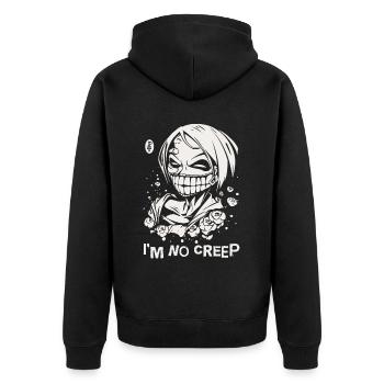 I'm Not a Creep, Anime Manga Comic - Unisex Premium Organic Zip Hoodie - black - Back - Nico (187cm)