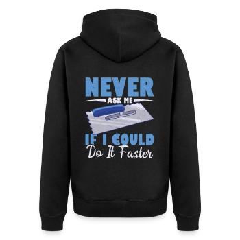 Tiler Flooring Job Tiler - Unisex Premium Organic Zip Hoodie - black - Back - Nico (187cm)