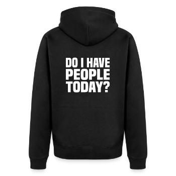 Misanthrope Antisocial Introvert - Unisex Premium Organic Zip Hoodie - black - Back - Nico (187cm)