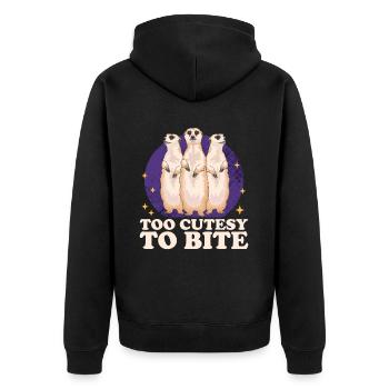 Suricate Cool | Drôle de suricate cadeau - Veste à capuche bio Premium Unisexe - noir - Dos - Nico (187cm)