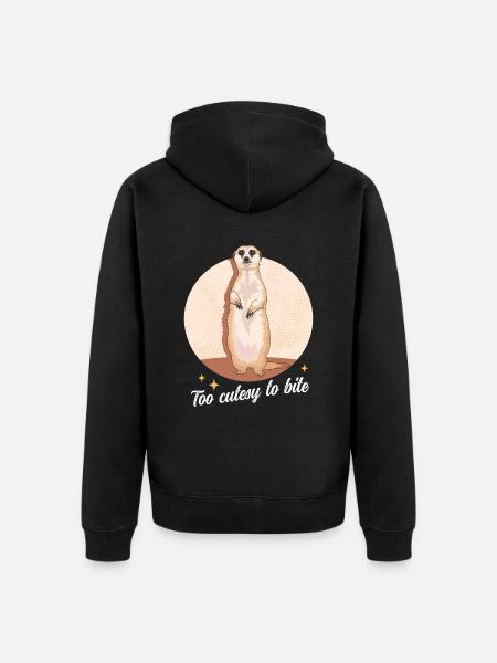 Meerkat Cool Divertente Regalo di suricato - Felpa con cappuccio ecologica premium unisex - nero