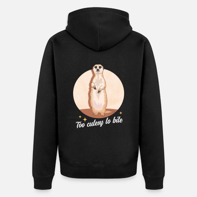 Suricate Cool drôle suricate cadeau - Veste à capuche bio Premium Unisexe - noir
