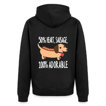 Amour teckel - Veste à capuche bio Premium Unisexe - noir - Dos - Nico (187cm)